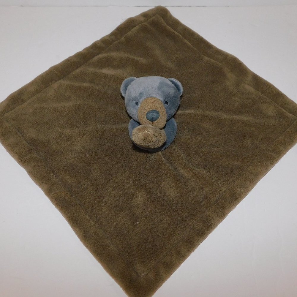Carters Gray Bear Brown Rattle Security Blanket Baby Infant Nunu Lovey Plush